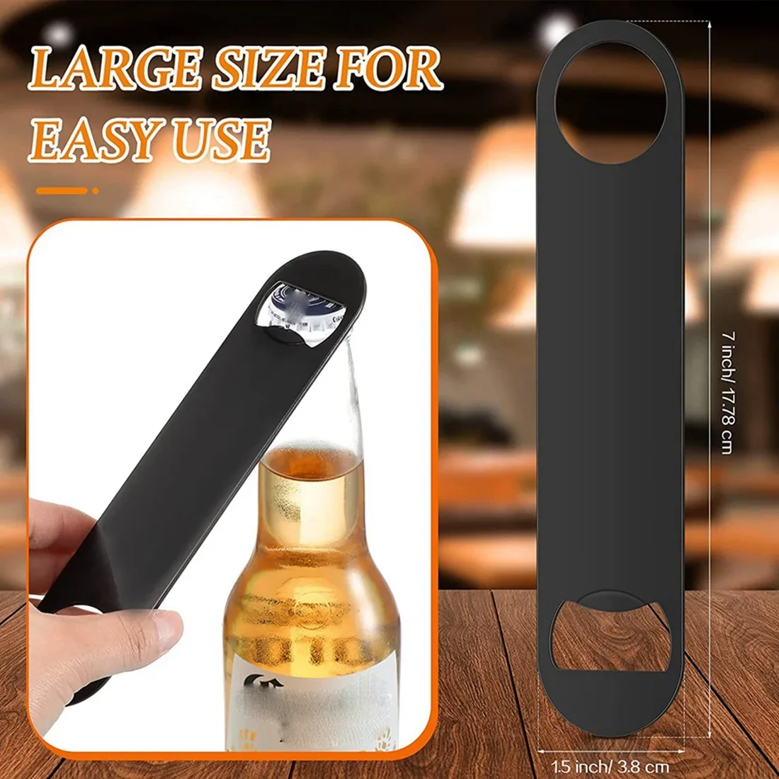 20Pack Flat Bottle Opener Beer Cap Bottle Opener Bar Blade Fun Bartender Bottle Opener for Kitchen Party Supplies Black