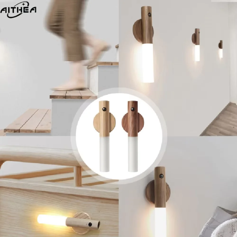 AITHE Intelligent Human Body Induction Night Light LED Rechargeable Motion Sensor Lamp for Corridor Cabinet Wall Household