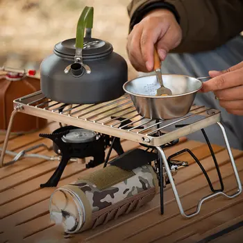 Skládací gril na oheň Multifunkční stojan na oheň na grilování Grilovací rošt pro venkovní dobrodružství, výlety, turistiku a kempování 8 nejlepší prodej otočit palivo - №8