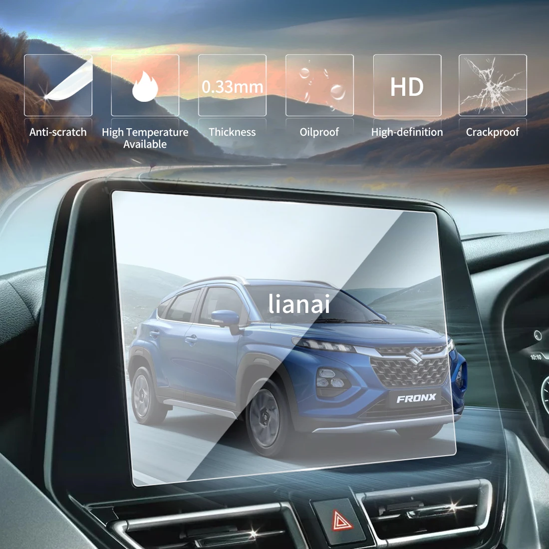 for 26 SUZUKI Fronx Tempered Glass Protective Film GPS Navigator Car Stickers Vehicle Accessories Scratch-resistant supplies