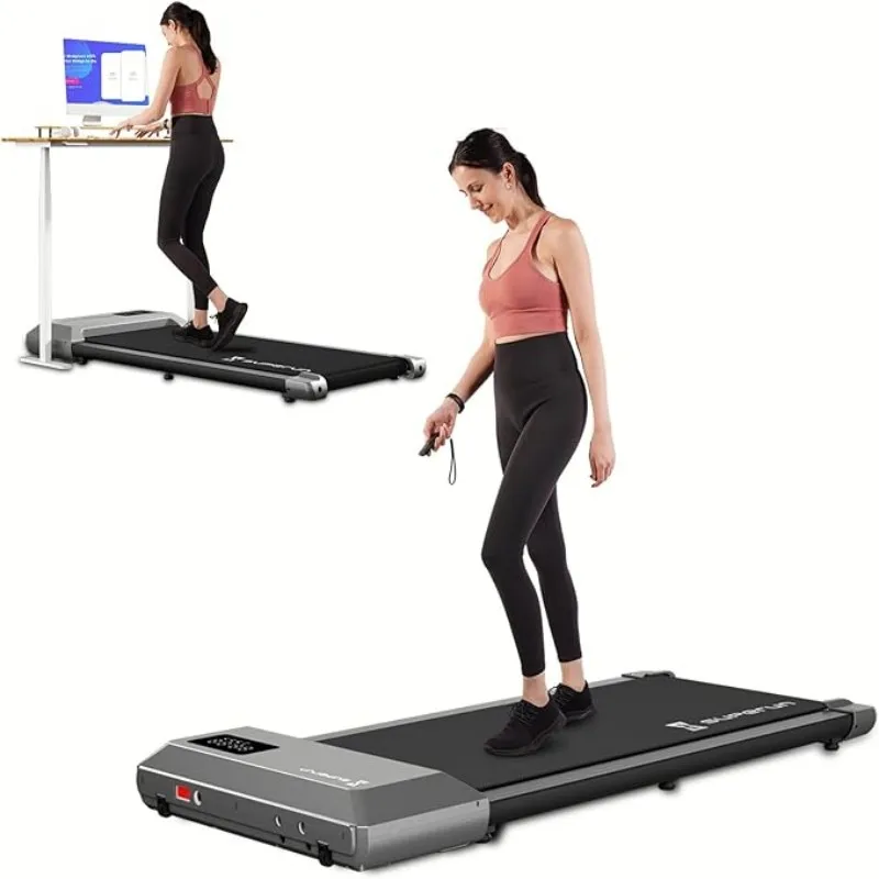 2 in 1 Portable Treadmill for Home with Remote Control LED Display, 300 Ibs Weight Capacity