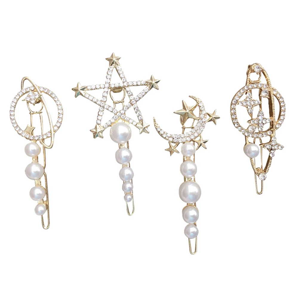

4 Pcs Girls Hair Accessories Hairpin Clips Minimalist Decorative Golden Women's