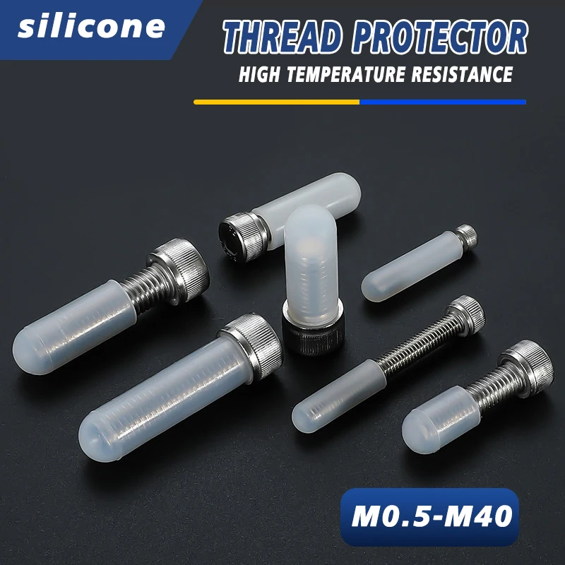 2~100pcs M0.5-M40 Silicone High-Temperature Resistant Protective Sleeve Screw Anti-Collision Powder Coating Rubber Dust Cap