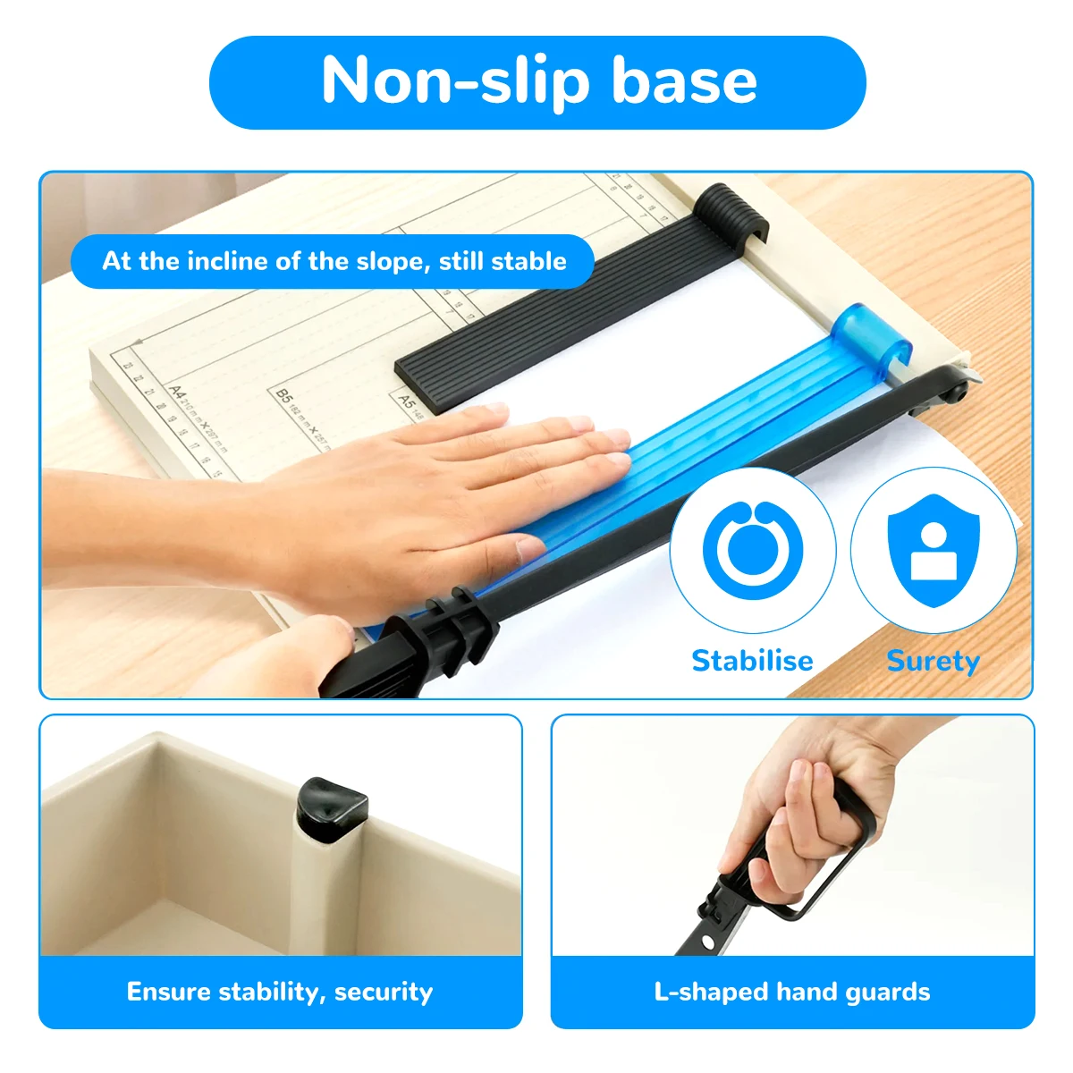 B7-A4 Manual Detachable Paper Cutter Office Supplies Multi-Functional Cutting Machine Photo Trimming Tool with Stripping Press