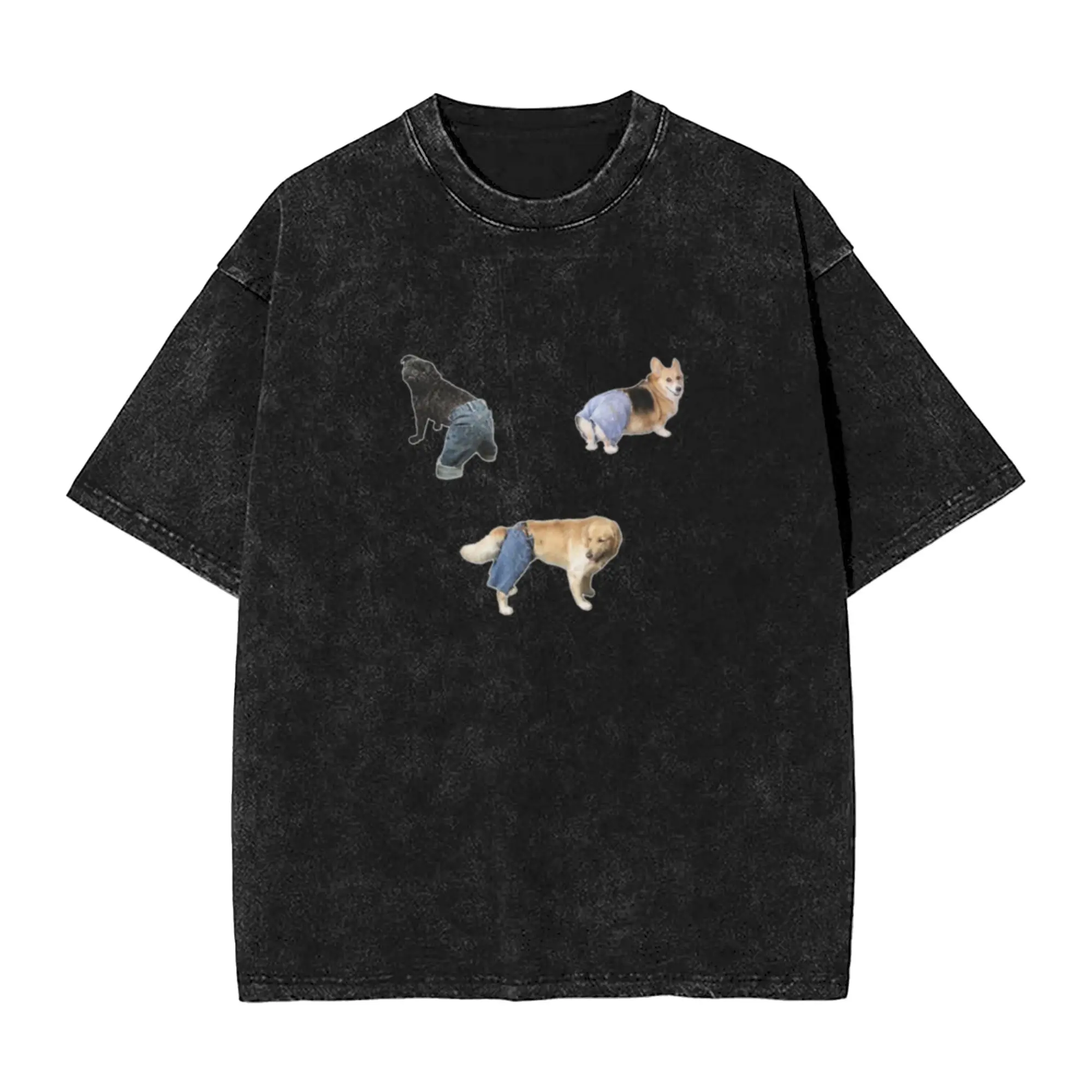 Dogs with pants sticker pack Classic Trendy A T-Shirt Oversized Short Sleeve Men's Women's Cotton Tees Tops