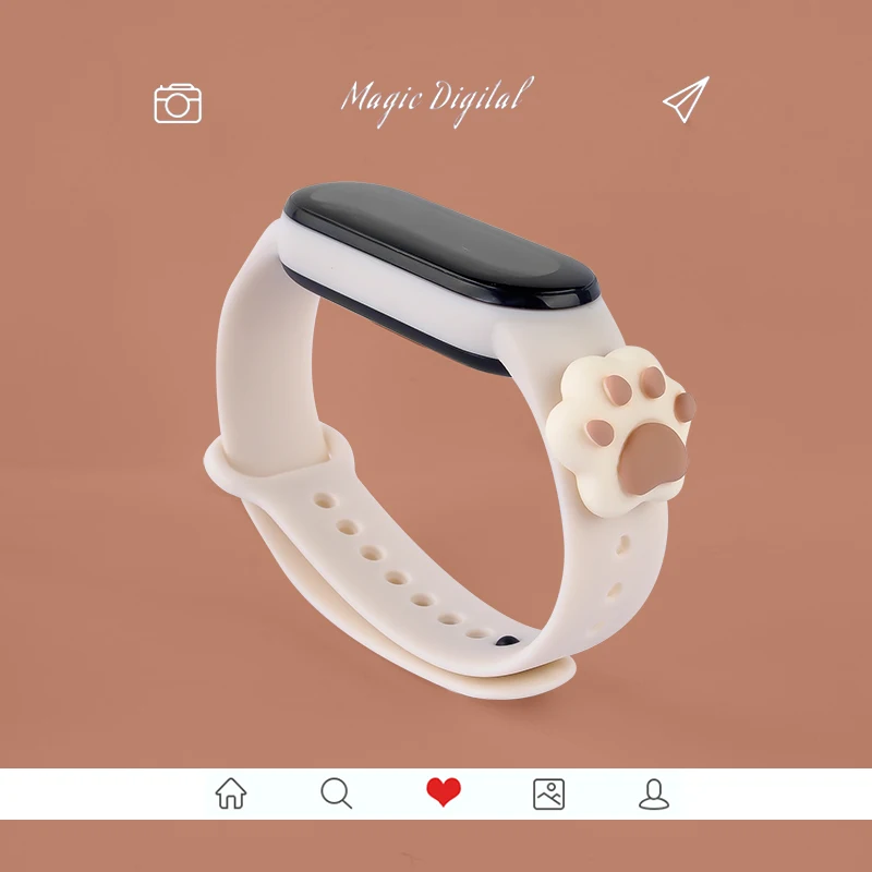 For Mi Band 7 6 5 4 3 Watch Bracelet Of Xiaomi MI Band 3 4 5 Silicone Watch Strap Creative Doll Smart Replacement Wristband Gift