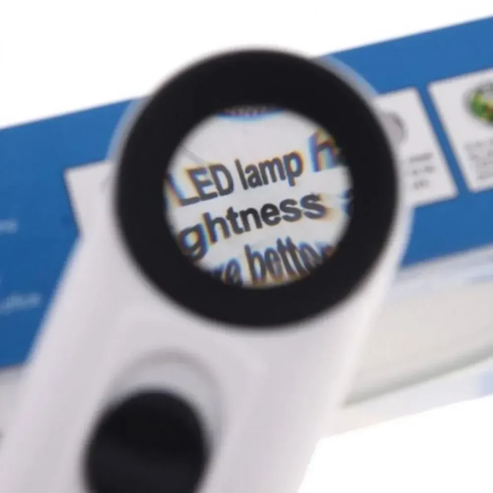 Illuminated magnifier  LED Light 40x Magnifier Magnifying Microscope Glass Lens Loupe for Reading Jewelry DIY Repair Tool
