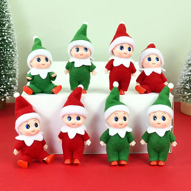 Joyeux noël elfe poupées ornements Mini mignon bébé poupée cadeau de noël pour fille garçon enfants décorations de fête de noël Navidad nouvel an