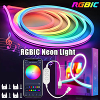 RGBIC Neon LED Strip Lights 1M 2M 3M 5M Bluetooth APP Control USB Flexible Waterproof Neon LED Lights for Game Home Decoration