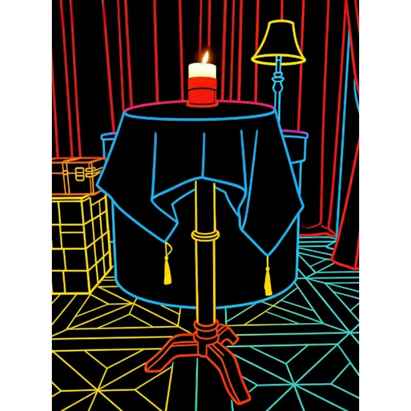 Ancient-Style Levitating Round Table with Anti-Gravity Tilting Candelabra – Stage Magic Trick, Professional Magician Props