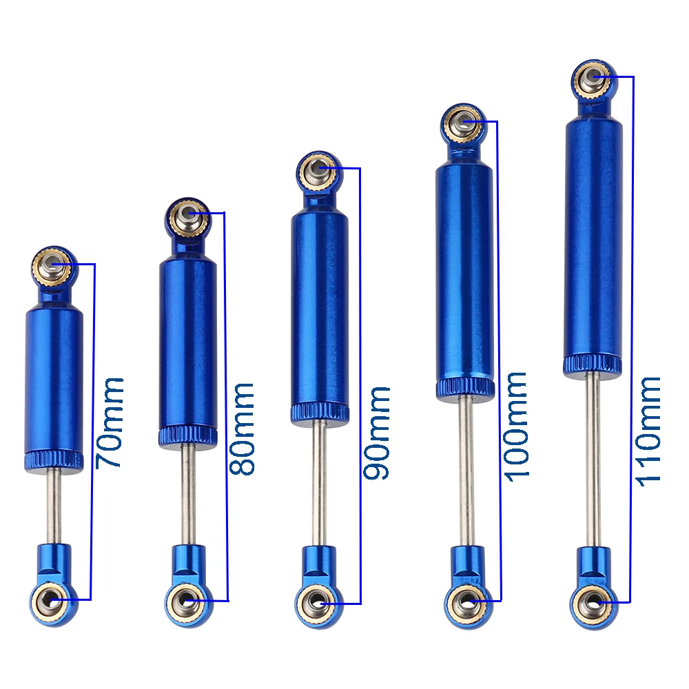 4 adet RC araba dahili bahar 70/80/90/100/110mm amortisör için 1/10 RC paletli eksenel SCX10 II RBX10 wraithler TRX4 Redcat