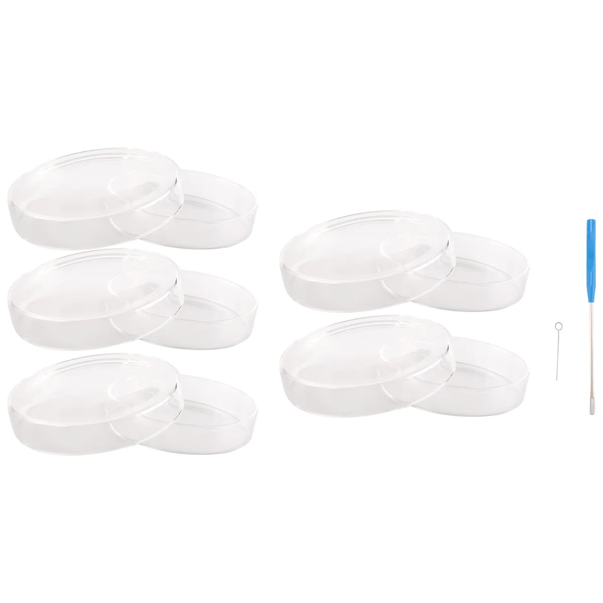 100 mm Glass Petri Dishes, 10 Pcs Autoclavable Lab Petri Plates with A Inoculation Loop, Autoclavable and Reusable