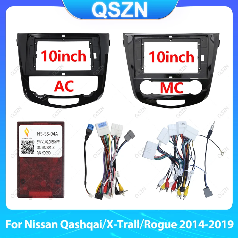 

For Nissan Qashqai/X-Trall/Rogue 2014-2019 10inch Car Radio Stereo Android GPS Multimedia Radio Fascia Panel Dashboard Frame Kit