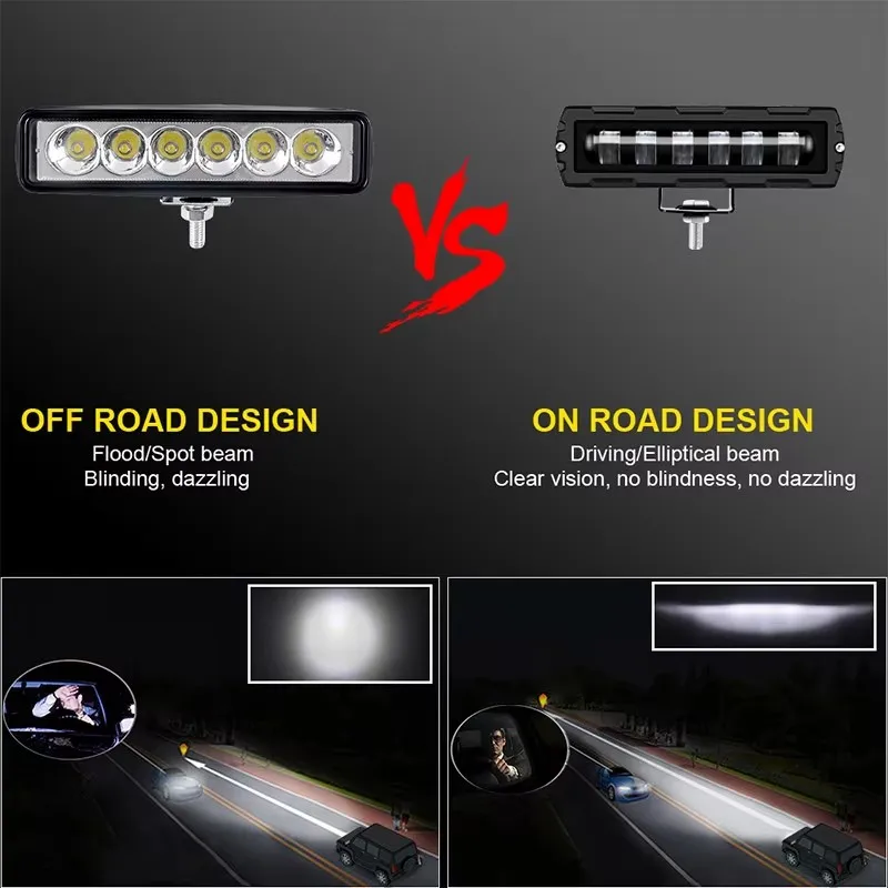 6 inch 7D LED Light Bar Offroad Work Light Pods DRL Driving Fog Lamp Auxiliary Headlight For Car Motorcycle SUV ATV 4WD 12V 24V