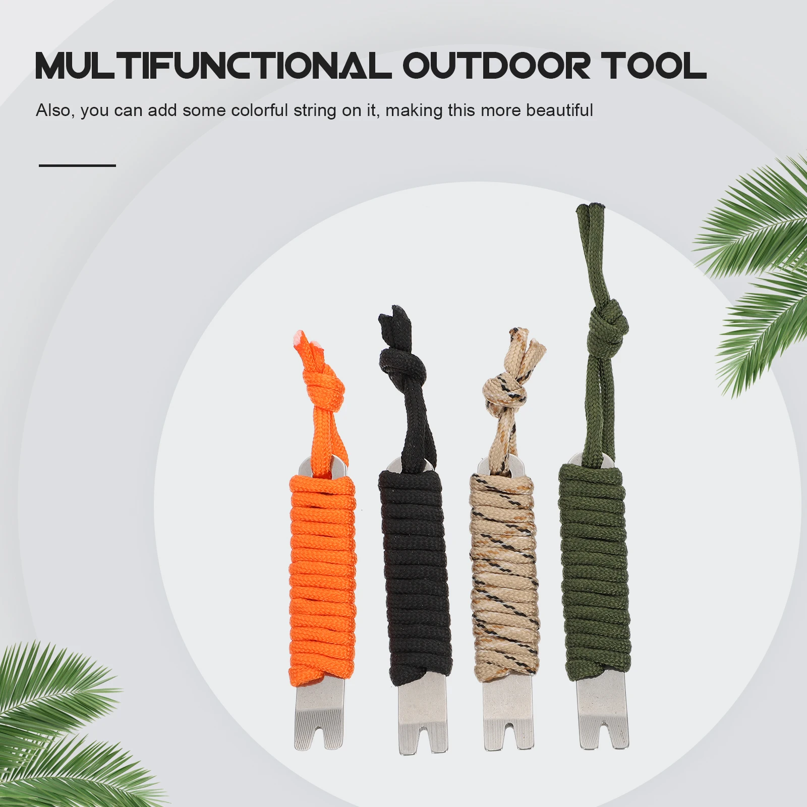 

4pcs Stainless Steel Pocket Pry Bar Multifunctional Crowbar Survival Scraper Nail Puller Outdoor Accessory Camping Tool Key Ring