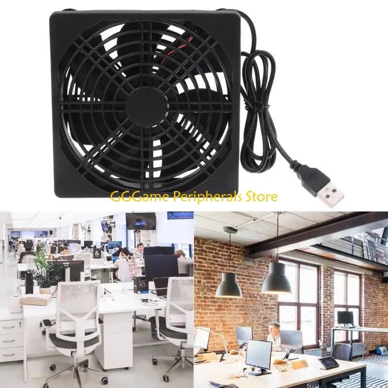 

U55B USB Router Cooling Fan DIY PC Cooler Box Wireless Quiet 5V USB Powerd