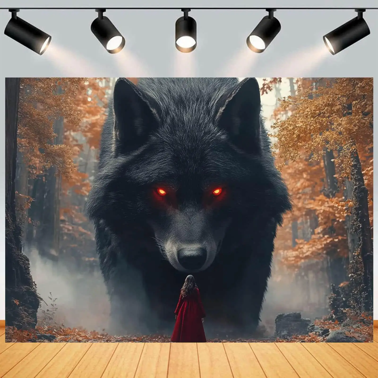 Mystical Wolf Tapestry Wall Hanging Large 180x280cm Fantasy Forest Decor Gothic Bedroom Art for Man Cave Room Decor