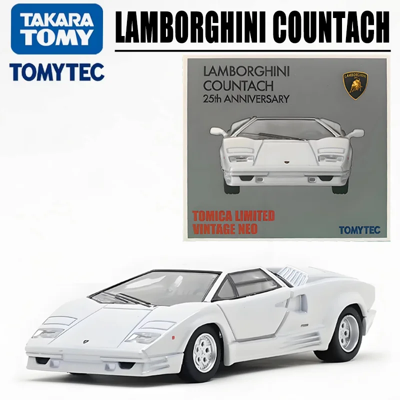 Takara Tomy Tomytec Tomica 1/64 Tlv Lamborghini Countach 25-jarig Jubileum Witte Legering Speelgoedmotor Diecast Metalen Model Geschenken