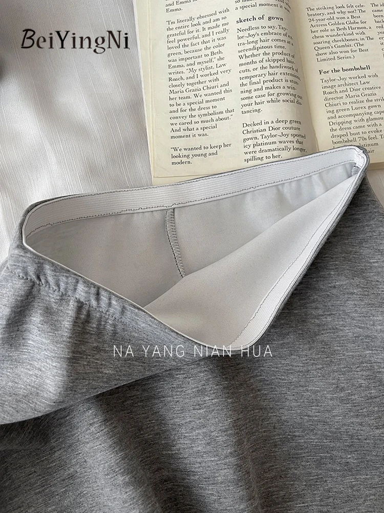 Spódnice damskie Beiyingni jesień-zima, francuskie, eleganckie, vintage, codzienne, z wysokim stanem, długa spódnica w kształcie litery A, elastyczna talia, faldas