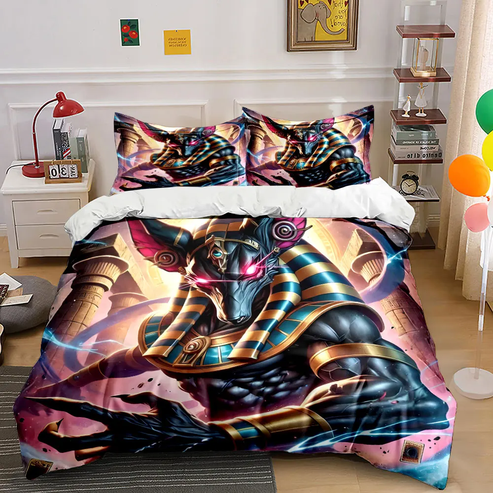 Mysterious Egyptian Guardian Print Soft Comfortable Duvet Cover Bedding Set Included 1*Duvet Cover 2*Pillowcases Luxury gifts