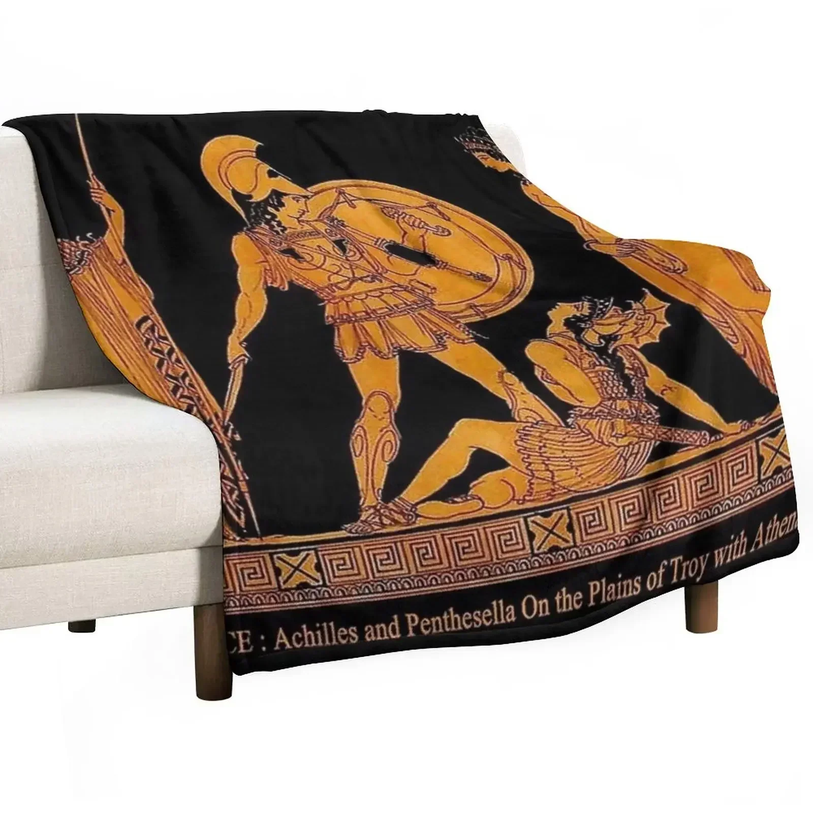 

GREECEAncient God and Goddess Frieze Print Throw Blanket Decorative Sofa Giant Sofa Polar Luxury Thicken Blankets