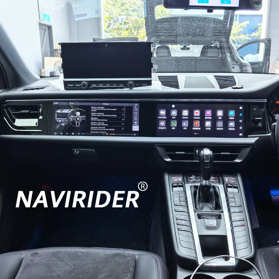 

Автомобильный радиоприемник 12,3 + 12,3 дюйма, автоматический интерактивный для Porsche Macan 2018-2024 Android 15 Media Video GPS 4G DSP Stereo Carplay HeadUnit