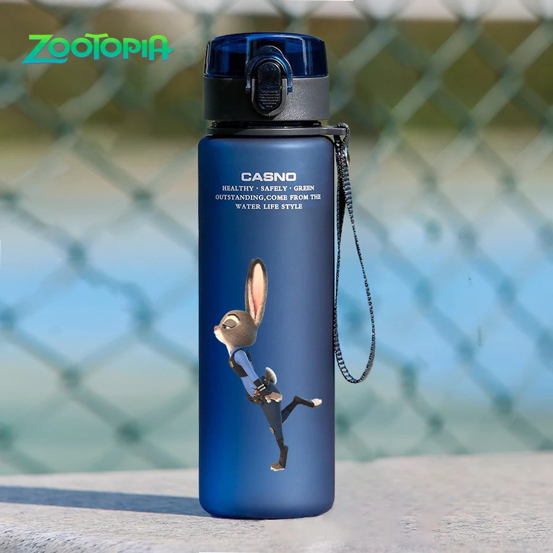 560ml Disney Zootopia Zootropolis Large Capacity Outdoor Portable Plastic Sports Water Bottle Fitness Off Road Cycling Camping