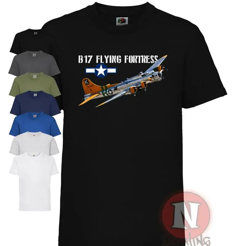 تي شيرت B17 Flying Fortress WW2 للطائرات USAF منفذها للأطفال