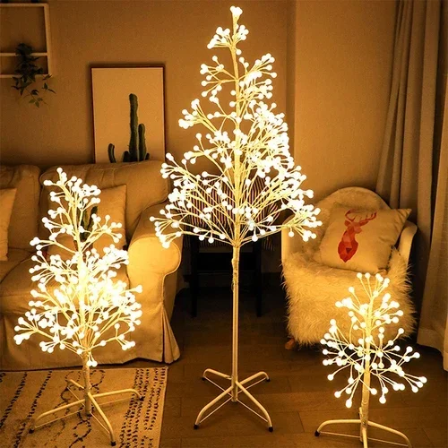 White birch tree lamp home scene layout bedroom furnishings room decorations atmosphere light LED glowing tree decoration