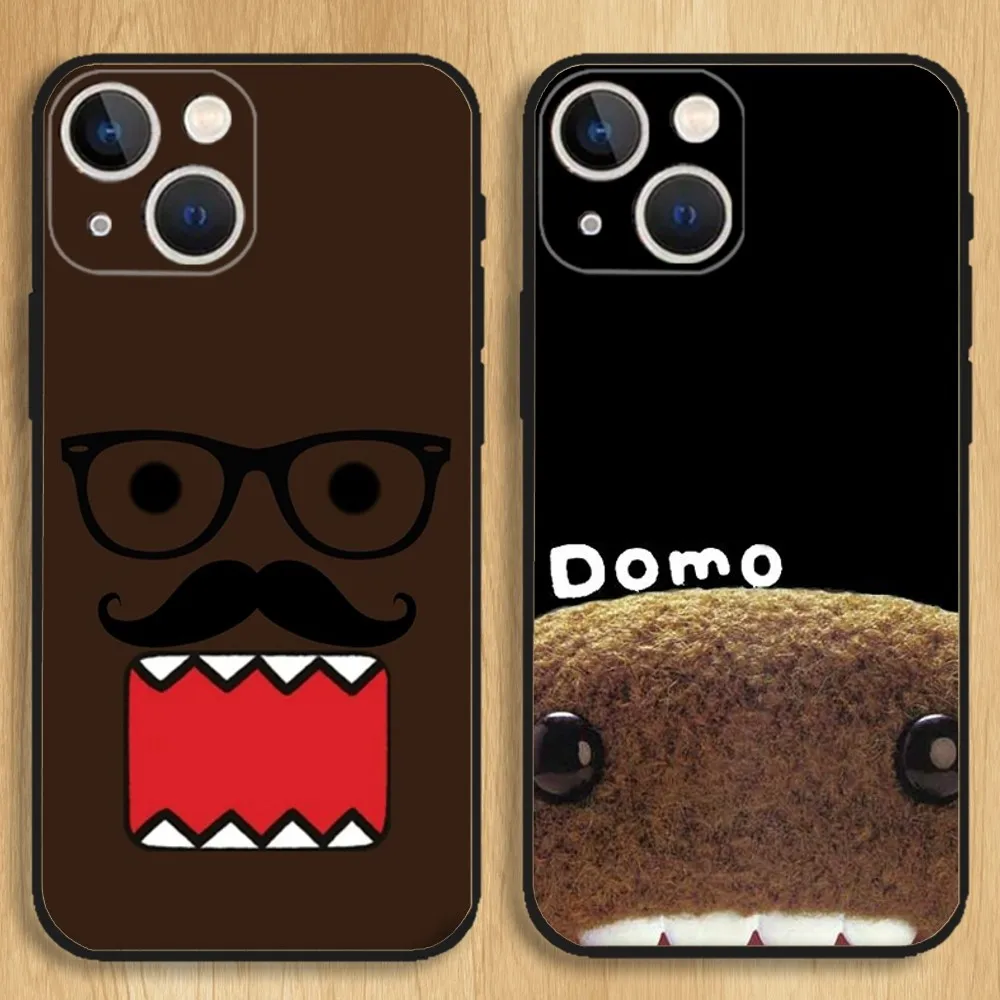 Cute Domo-kun Phone Case For iPhone15,14,13,12,11,Pro,Max,Plus,Mini,X,XS,XR,8,7,6,S,Plus,SE Soft Black Case