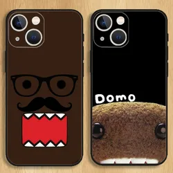 Cute Domo-kun Phone Case For iPhone15,14,13,12,11,Pro,Max,Plus,Mini,X,XS,XR,8,7,6,S,Plus,SE Soft Black Case