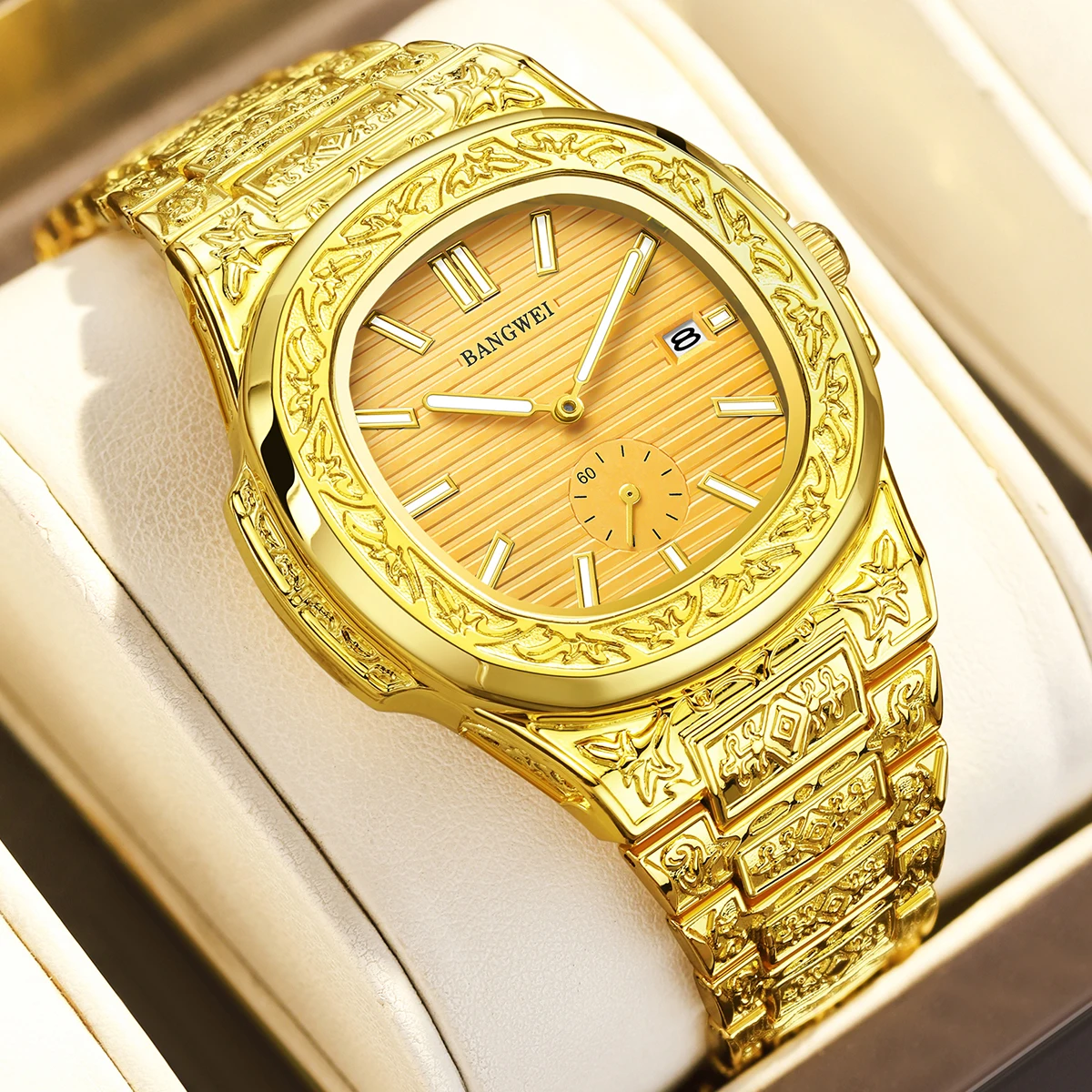 LIGE Retro Top Luxury Quartz Watch Men Wristwatch Waterproof Fashion Casual Golden Classic Calendar Waterproof Watch Male Clock