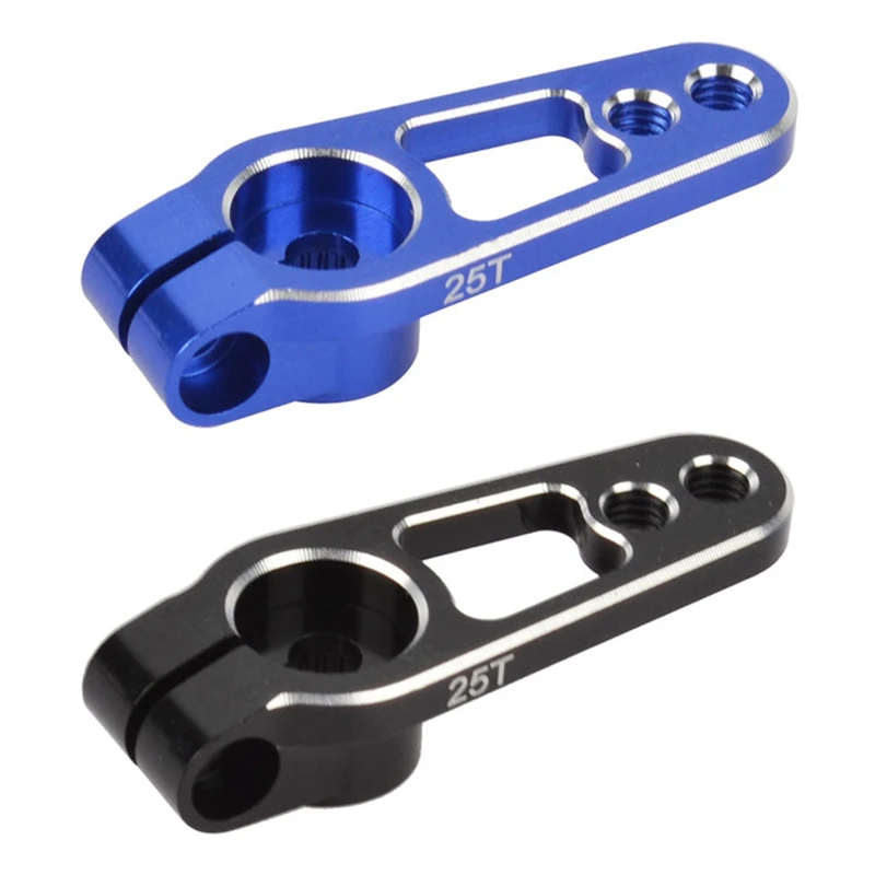 

2PCS Aluminum Alloy 25T 31Mm Steering Servo Arm Horn For RC Car Crawler Parts,Blue & Black