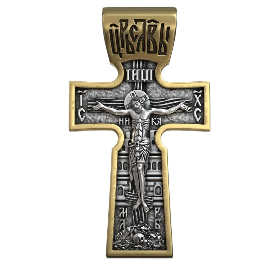 

27g Big Saint Peter Keys Of Heaven Orthodox Cross Crucifixion Religious Art Relief Customized 925 Solid Sterling Silver Pendant