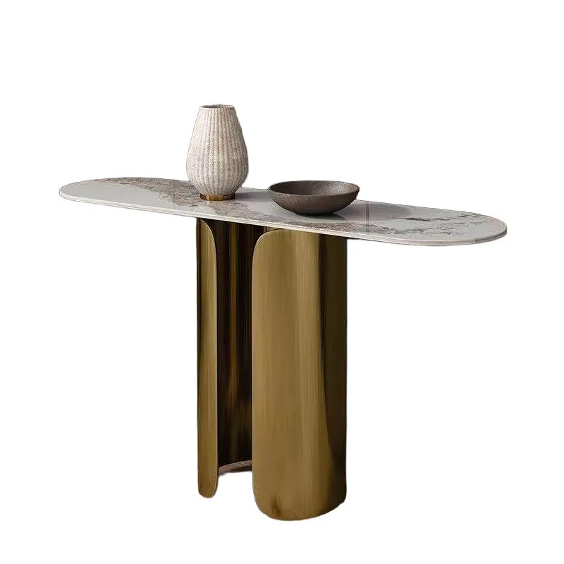 

entrance hall against the wall strip case modern simple hotel villa entrance table stainless steel end view table