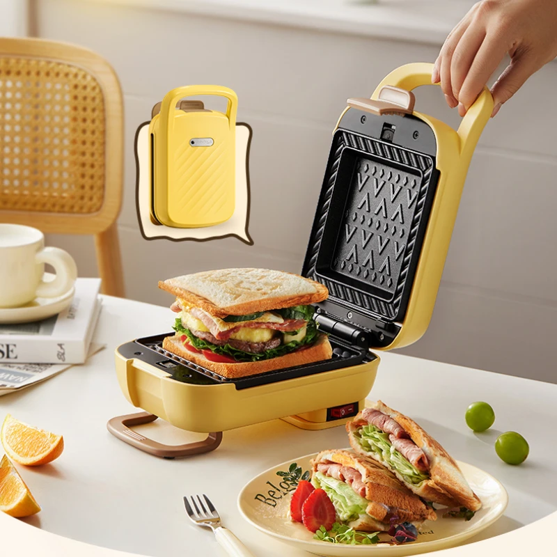 Thickened Sandwich Maker, Breakfast Grill with Adjustable Latches, Multi-function Toaster Oven Pancakes/Waffles,  Press Machine