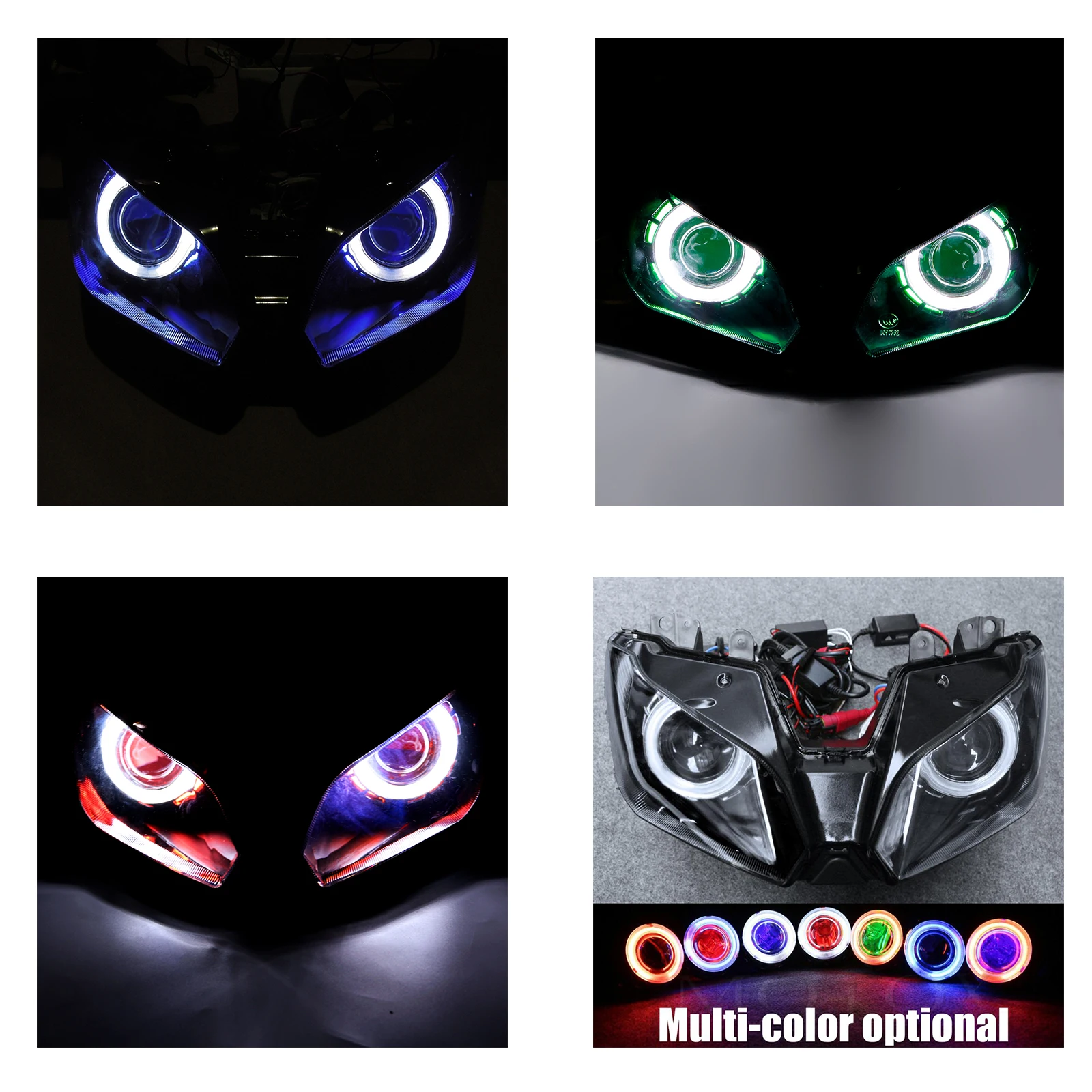 Fit for YAMAHA 2003 - 2005 YZF-R6 Motorcycle Demon Angel Eye HID Projector Headlight YZF R6 2004