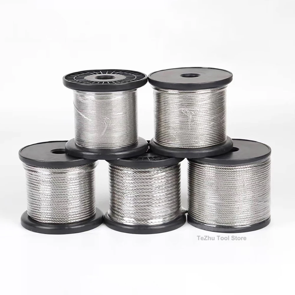 High-quality 316 Stainless Steel Wire Rope Crane Lifting Fishing Cable No Rust Can Be Used In Seawate Diameter 0.8 to 12mm