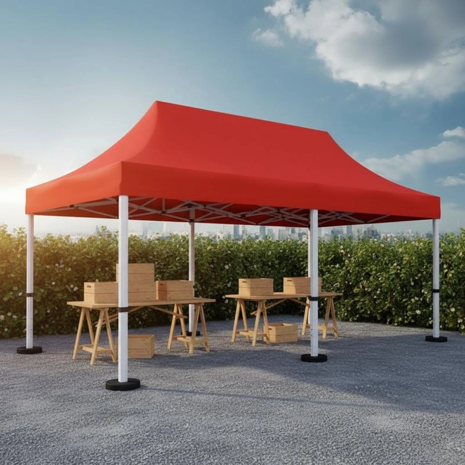 4 Leg Canopy Tent Wind Resistant Shade Tent Folding Canopy Gazebo Waterproof Portable Gazebo Thickened Material for Parking Area