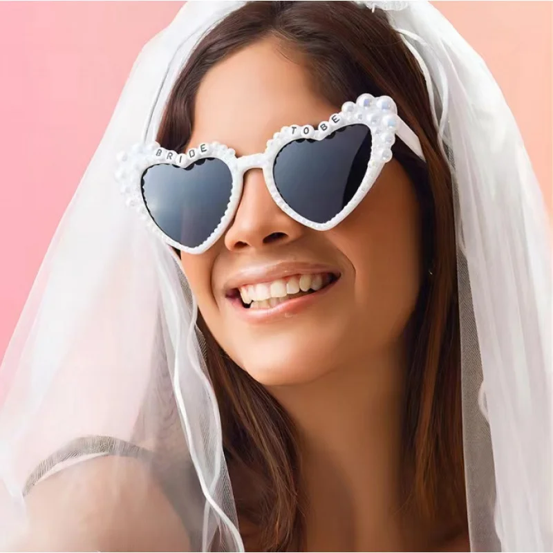 New Wedding Sunglasses Cross-Border Heart-Shaped Sunglasses Women High-Grade Summer Sun Protection Party Glasses Wholesale