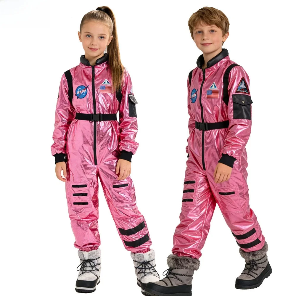 

Pink Astronaut Suit Children's Halloween Costume Unisex Space Jumpsuit Party Performance Clothes for Boys And Girls