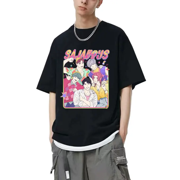 

Movie Kpop Demon Hunters Saja Boys T-shirt Men Women Cartoon Fashion Trend T-shirts Men's High Quality Cotton T Shirt Streetwear