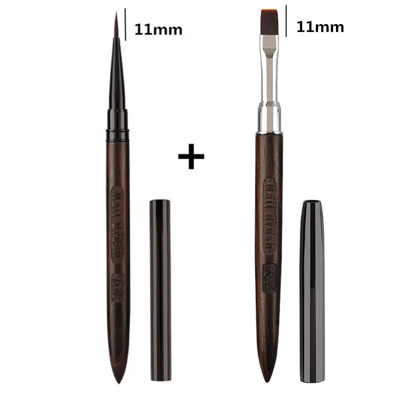 

2PCS Nail Art Brush Nail Art For Gel Tip Extension Acrylic Builder Accessory Nail Art Brushes Gel Nail Brush