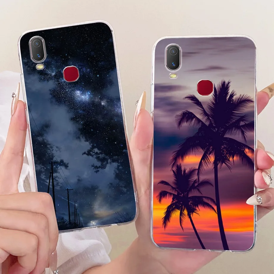 ل Vivo Y11 2019 1906 1906_20 جراب هاتف زهرة فراشة Bowknot مطبوعة الوفير لينة سيليكون شفاف Fundas VivoY11 Y 11 #1