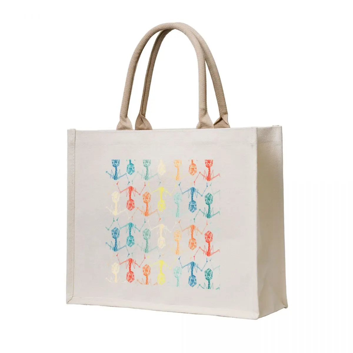 

Built phage rainbow Tote Bag Canvas free delivery bags shopping bags foldable shopping cart bags