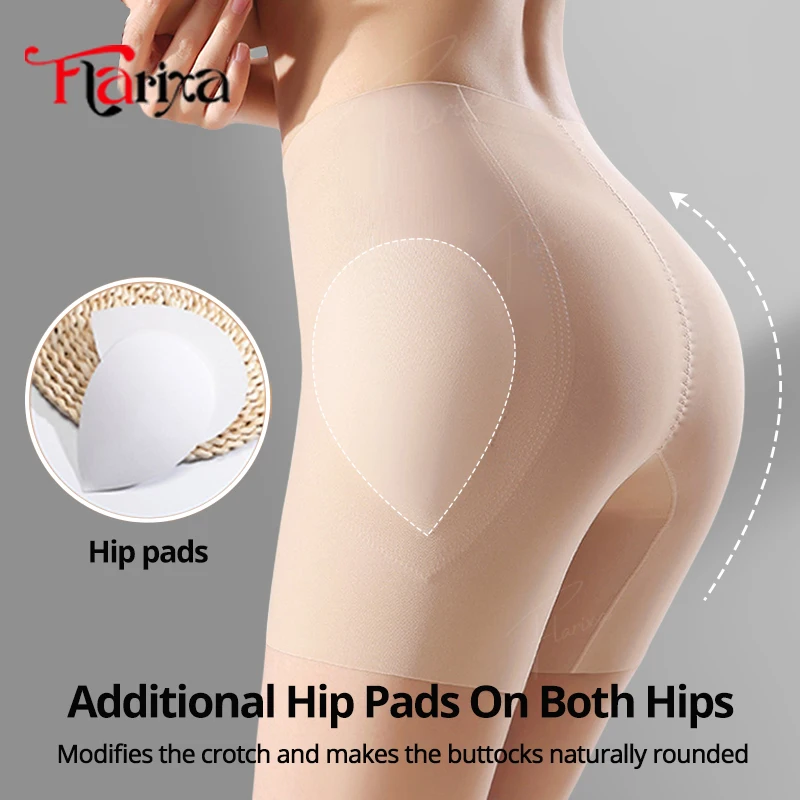 Flarixa Frauen Butt Enhancer Gepolsterte Shorts Bauch Steuer Höschen Hohe Taille Body Shaper Mit Butt Pads Butt Lifter Boyshorts