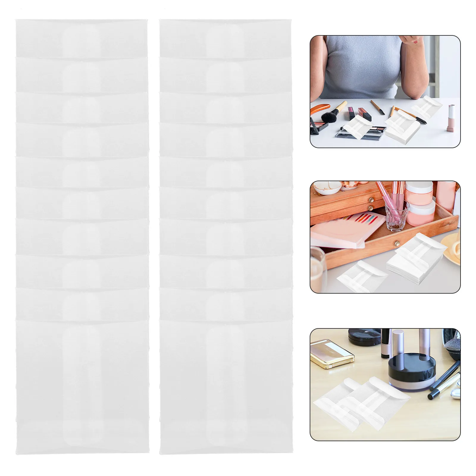 

30Pcs Waterproof Jewelry Storage Bags Paper Translucent Organizer Packaging Bags Earrings Ring Pouches Small Business Jewelry