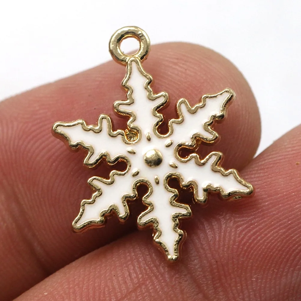 

10 шт. подвесок-снежинок для изготовления украшений своими руками, рождественские поделки, металлические шармы, модные аксессуары, праздничный декор, подарок