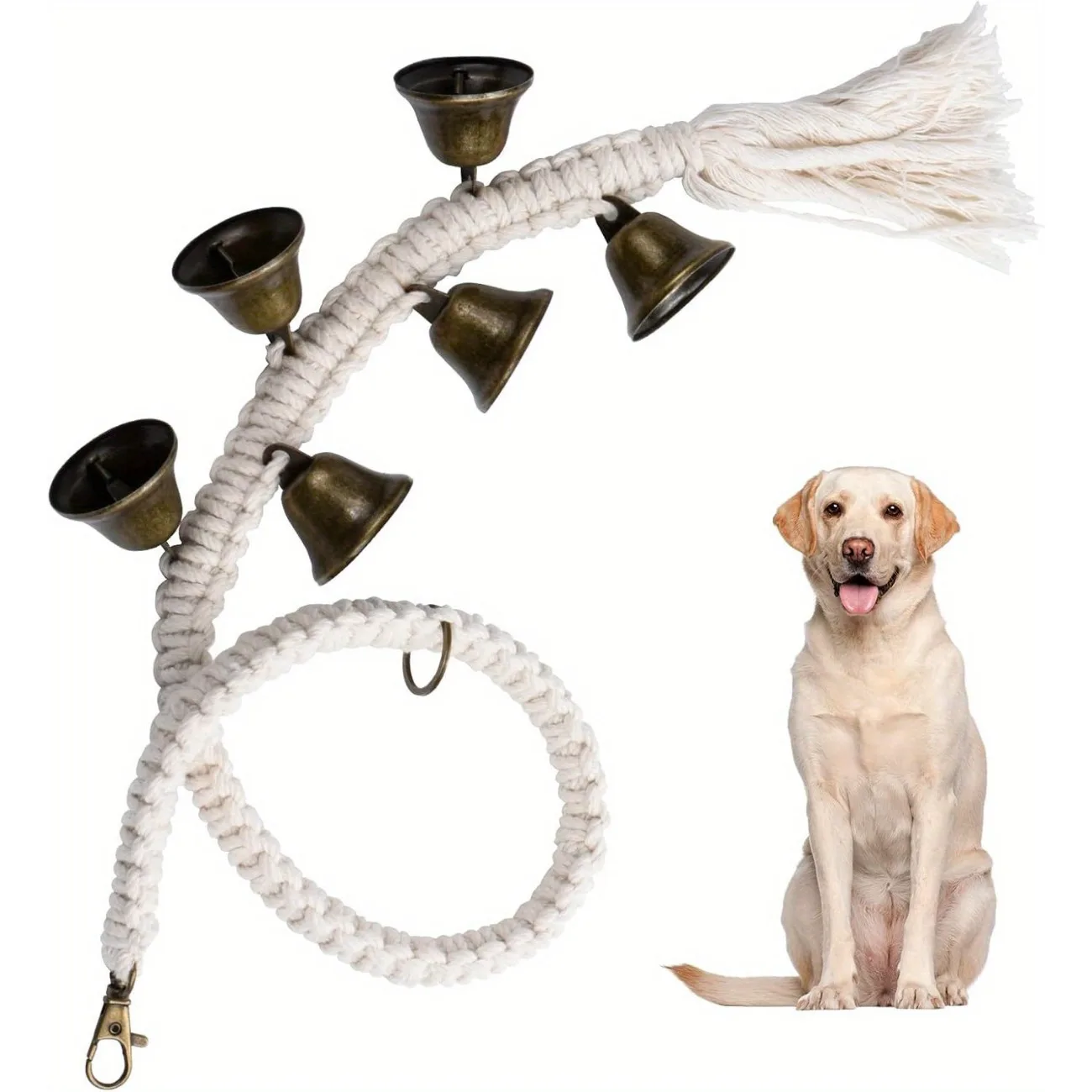 Hanging Dog Doorbells for Dogs, Puppy Supplies for Pets with 6 Extra Loud Bells