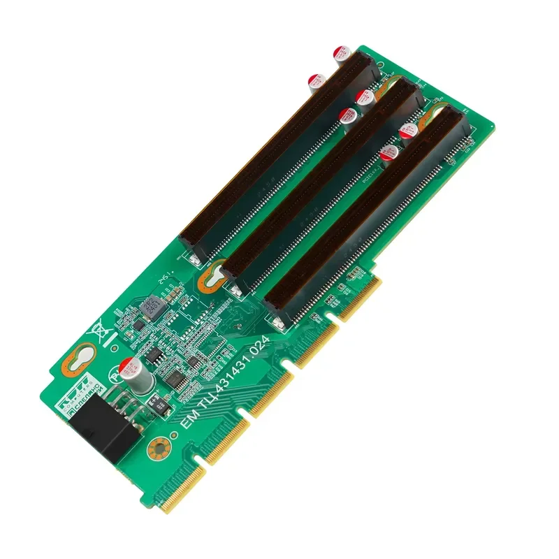 Industrial grade 3 slot PCIe Adapter Card Motherboard Dual Fans for SAS for SATA for PCIe 4 for ATX Server 64 128 GB